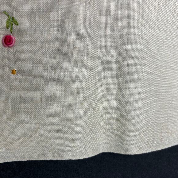 Vintage Lot of 3 Linen Kitchen Towels Emboridered Crocheted - Picture 9 of 11
